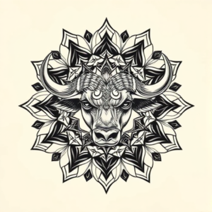 Mandala Buffalo Tattoo