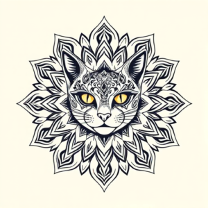 Mandala Cat Tattoo