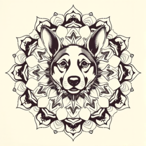 Mandala Corgi Tattoo