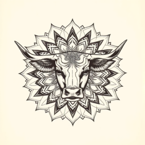 Mandala Cow Tattoo
