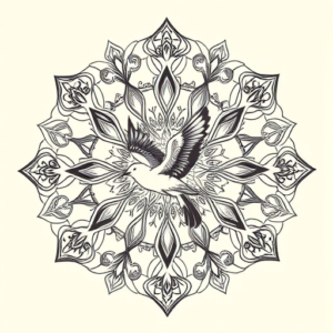 Mandala Crane Tattoo