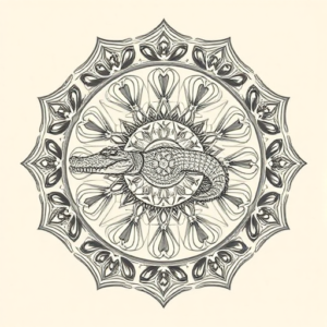 Mandala Crocodile Tattoo