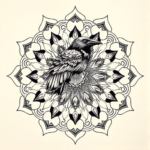 Mandala Crow Tattoo