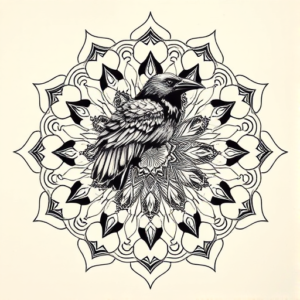 Mandala Crow Tattoo