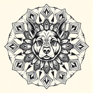 Mandala Dog Tattoo
