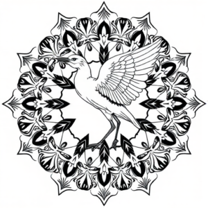 Mandala Heron Tattoo