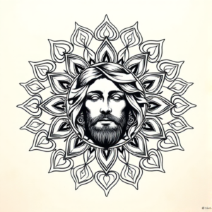 Mandala Jesus Tattoo