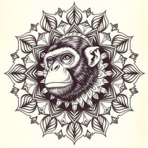 Mandala Monkey Tattoo