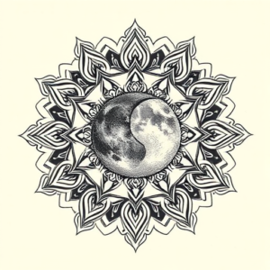 Mandala Moon Tattoo