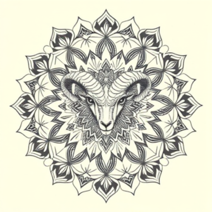 Mandala Ram Tattoo