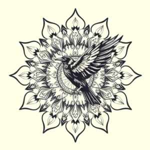 Mandala Raven Tattoo