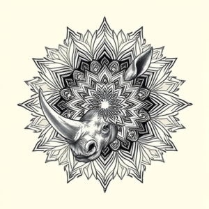 Mandala Rhino Tattoo