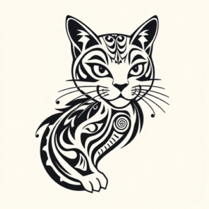 Maori Cat Tattoo