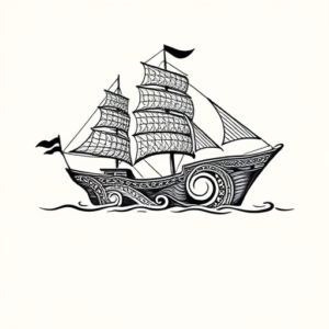 Maori Ship Tattoo