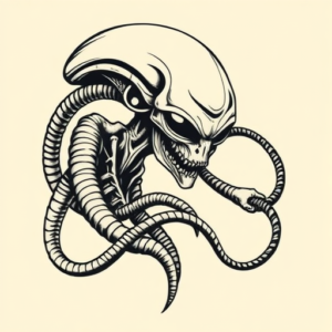 Masculine Alien Tattoo