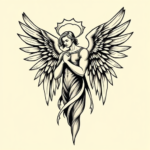 Masculine Angel Tattoo