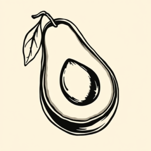 Masculine Avocado Tattoo