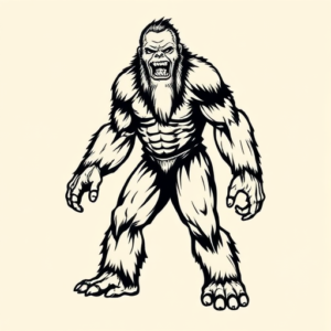 Masculine Bigfoot Tattoo