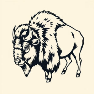Masculine Bison Tattoo