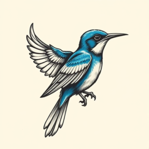 Masculine Bluebird Tattoo
