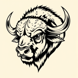 Masculine Buffalo Tattoo