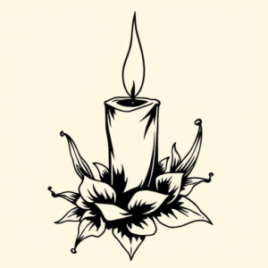 Masculine Candle Tattoo