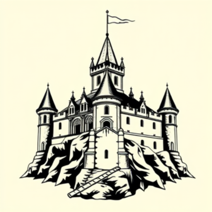 Masculine Castle Tattoo