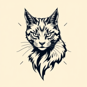 Masculine Cat Tattoo