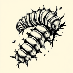 Masculine Caterpillar Tattoo