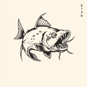 Masculine Catfish Tattoo
