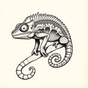 Masculine Chameleon Tattoo
