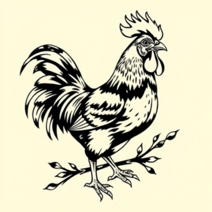 Masculine Chicken Tattoo