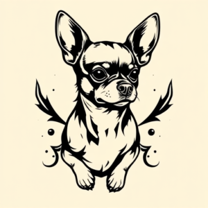 Masculine Chihuahua Tattoo