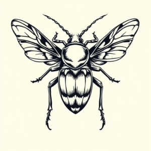 Masculine Cicada Tattoo