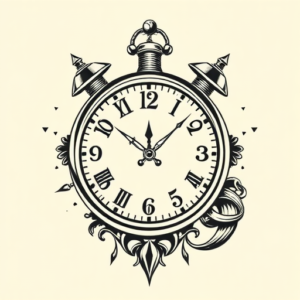 Masculine Clock Tattoo