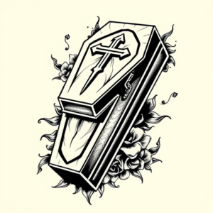 Masculine Coffin Tattoo