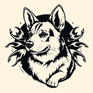 Masculine Corgi Tattoo