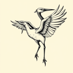 Masculine Crane Tattoo