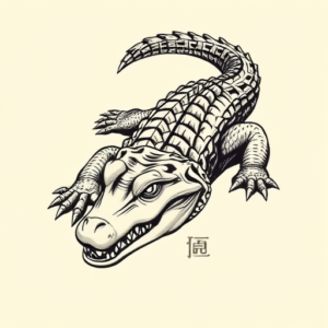 Masculine Crocodile Tattoo