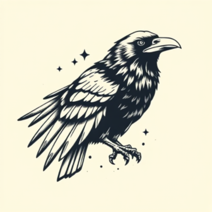 Masculine Crow Tattoo