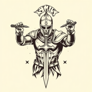 Masculine Crusader Tattoo