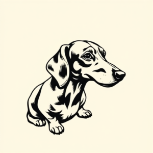 Masculine Dachshund Tattoo