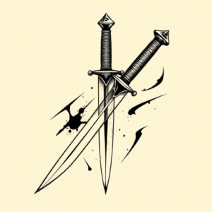Masculine Dagger Tattoo