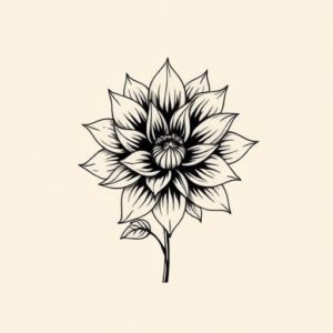 Masculine Dahlia Tattoo
