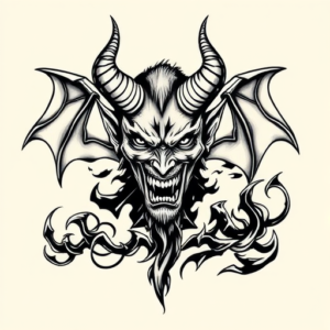 Masculine Demon Tattoo