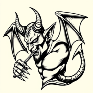 Masculine Devil Tattoo