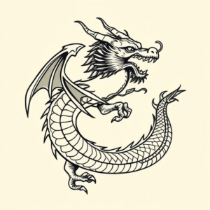 Masculine Dragon Tattoo