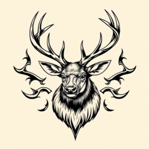 Masculine Elk Tattoo