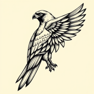 Masculine Falcon Tattoo