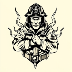 Masculine Firefighter Tattoo